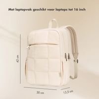 Selencia Vaya Puffy Laptop Rugzak 16 inch - Soft Ivory