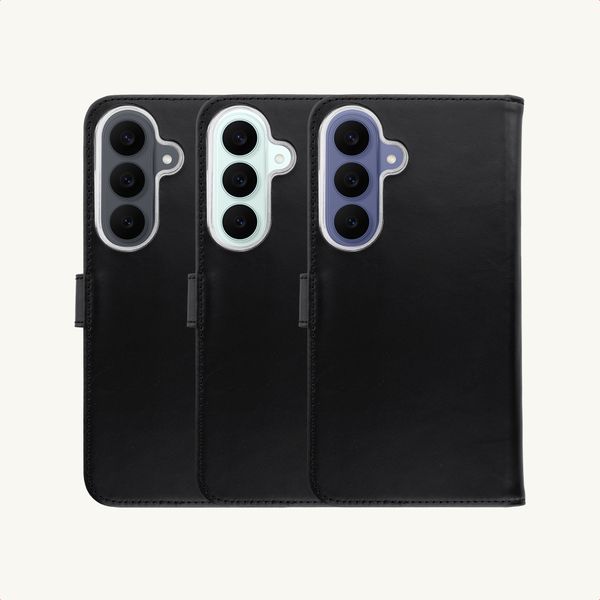 Selencia Genuine Leather Book Case Samsung Galaxy S26 FE - Black