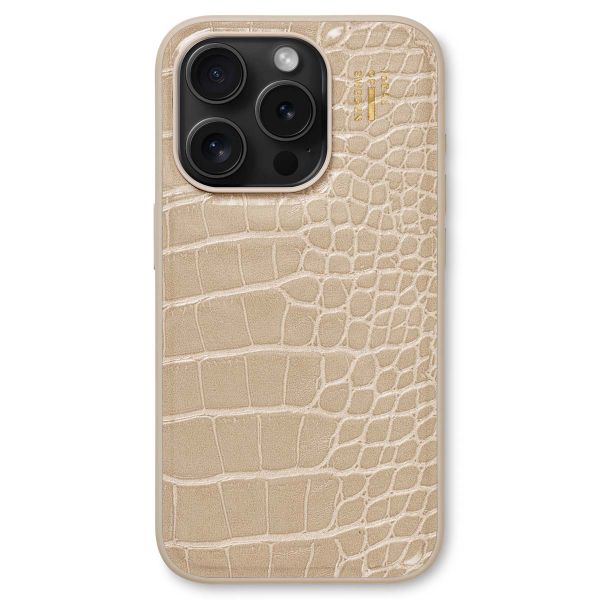 iDeal of Sweden Vegan Leather Backcover iPhone 15 Pro - Warm Beige Croco