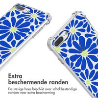 imoshion Design hoesje met koord iPhone 8 Plus / 7 Plus - Cobalt Blue Flowers Connect