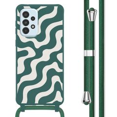 imoshion Siliconen design hoesje met koord Samsung Galaxy A33 - Petrol Green Groovy