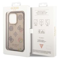 Guess Peony Glitter Backcover iPhone 14 Pro - Zwart