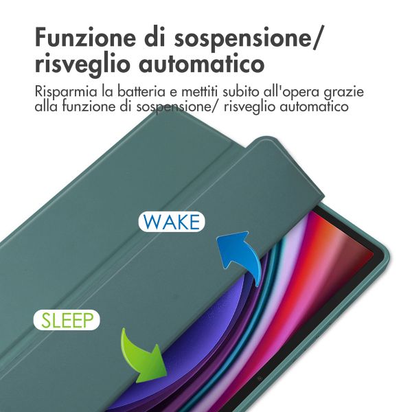 imoshion Trifold Hardcase Bookcase Samsung Galaxy Tab S9 11.0 inch - Groen