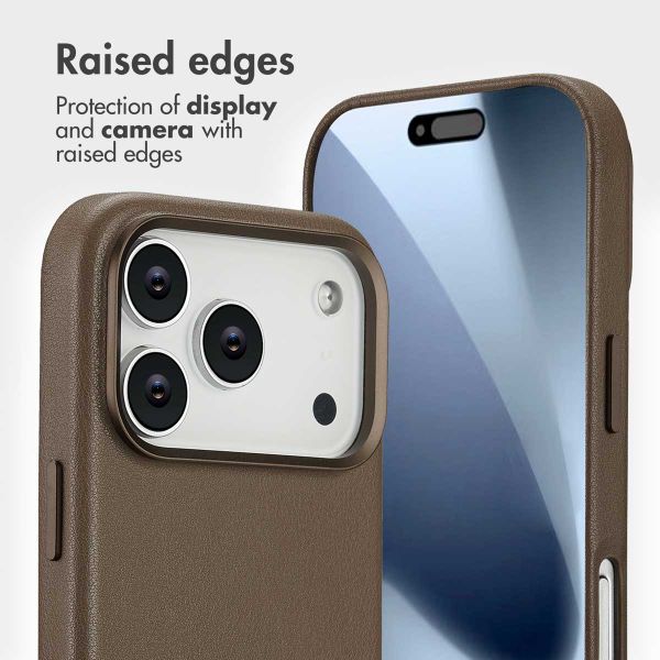 Accezz 2-in-1 Leather Bookcase with MagSafe Apple iPhone 17 Pro - Coffee Brown
