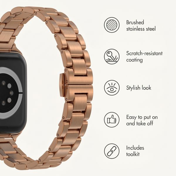 Selencia Slim Steel Link Band Apple Watch | 38/40/41/42 mm - Rose Gold