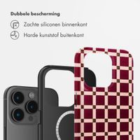 Selencia Vivid Backcover met MagSafe Apple iPhone 15 Pro - Check This Burgundy