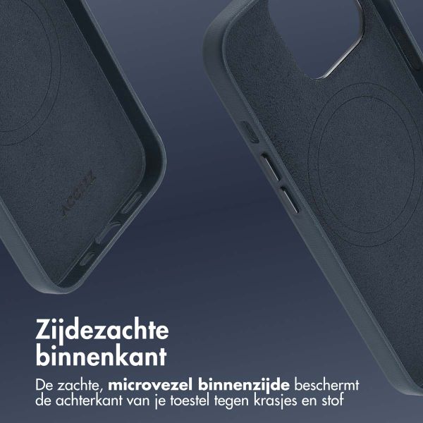 Accezz MagSafe Leather Backcover Apple iPhone 13 Pro - Nightfall Blue