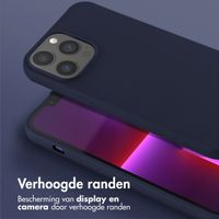 Selencia Siliconen hoesje met afneembaar koord Apple iPhone 13 Pro Max - Donkerblauw