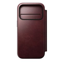 Nomad Modern Horween Leather Folio Bookcase met MagSafe Apple iPhone 17 Pro - Burgundy