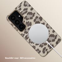 Selencia Sabi Backcover Panterprint met MagSafe Samsung Galaxy S26 Ultra - Soft Ivory