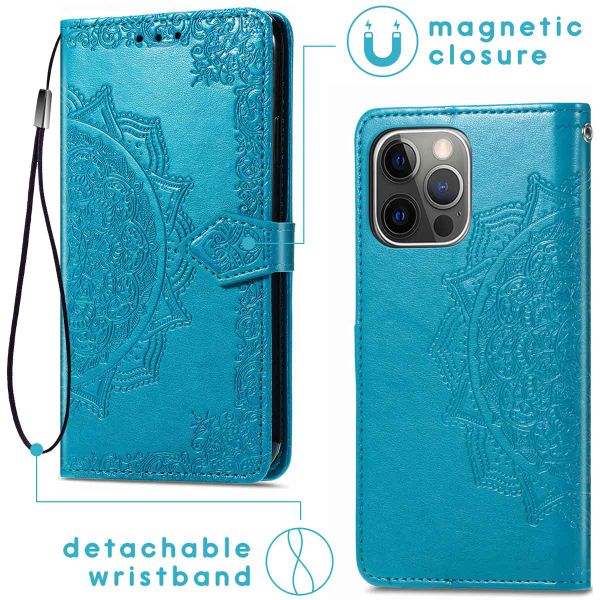 imoshion Mandala Bookcase iPhone 13 Pro - Turquoise