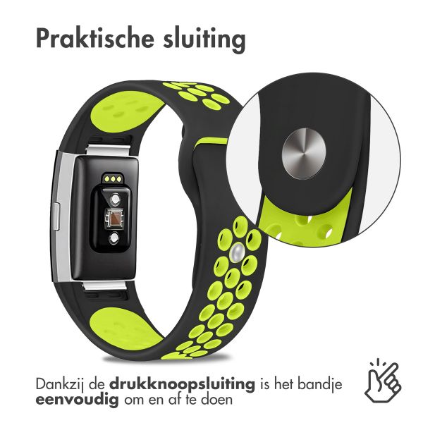 imoshion Siliconen sport bandje Fitbit Charge 2 - Zwart / Lime