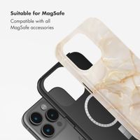 Selencia Vivid Back Cover with MagSafe Apple iPhone 15 Pro - Golden Beige Marble