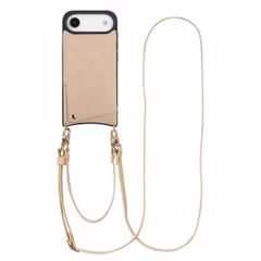 Selencia Nova Croco Telefoonhoes met Koord en Pashouder Apple iPhone Air - Beige