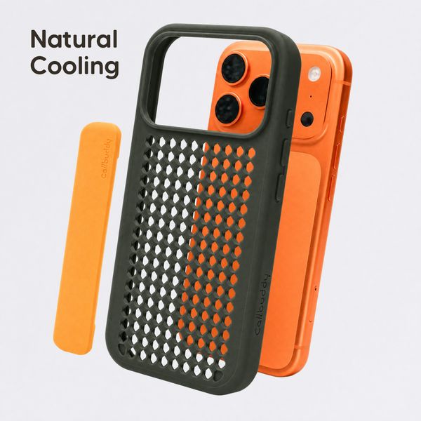 Callbuddy Hoesje met Strap Apple iPhone 17 Pro - Camo Orange