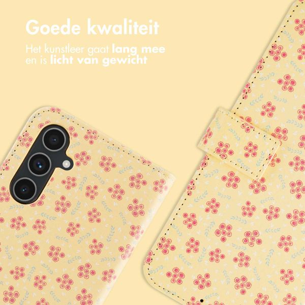 imoshion Design Bookcase Samsung Galaxy A55 - Sunny Yellow Petite Flowers