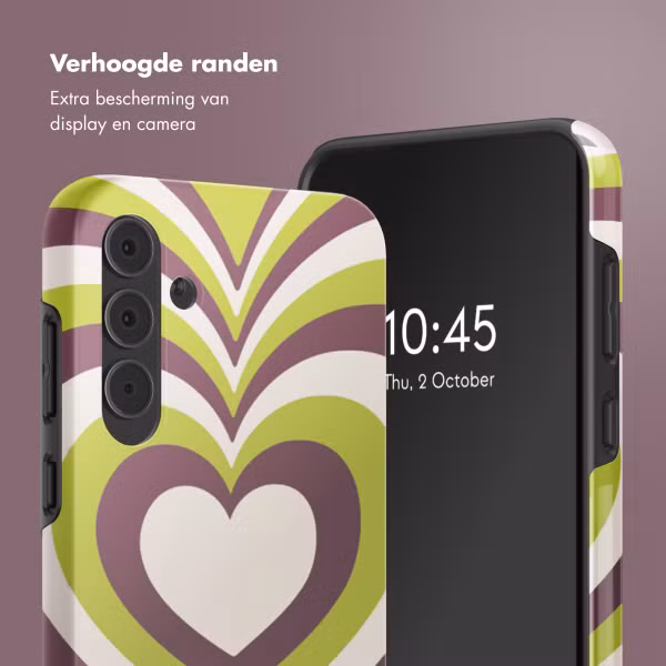 Selencia Vivid Tough Backcover Samsung Galaxy A55 - Double Hearts Plum Fern