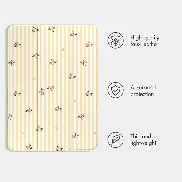 imoshion Design Trifold Case Apple iPad 11 (2025) 11 inch A16 / iPad 10 (2022) 10.9 inch - Garden Stripes