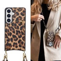 Selencia Nova Telefoonhoes met Koord en Pashouder Samsung Galaxy S26 - Leopard
