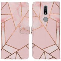 imoshion Design Softcase Bookcase Nokia 2.4 - Pink Graphic