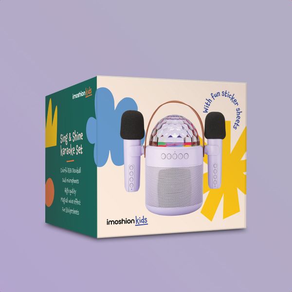 imoshion Sing & Shine Karaoke set - Speaker en 2 Microfoons - Lavender Lilac