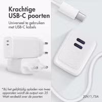imoshion Wall Charger 35 Watt | Met 2 USB-C poorten - Wit