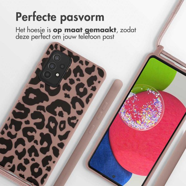 imoshion Siliconen design hoesje met koord Samsung Galaxy A52(s) (5G/4G) - Animal Pink