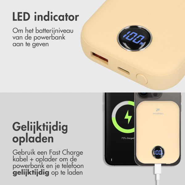 imoshion MagSafe Powerbank - 10.000 mAh - Draadloze powerbank - Geel