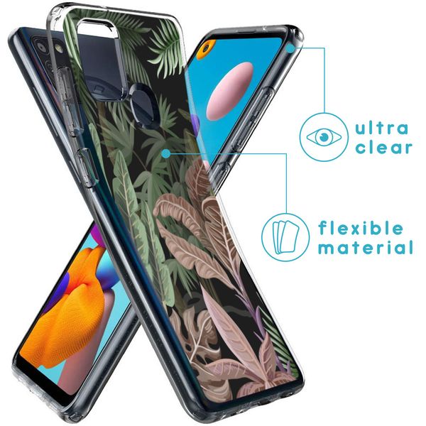 imoshion Design hoesje Samsung Galaxy A21s - Jungle - Groen / Roze