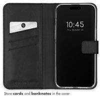 Selencia Genuine Leather Book Case Apple iPhone 15 Pro Max - Black