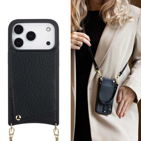 Selencia Nova Phone Case with Cord and Card Holder Apple iPhone 17 Pro - Black
