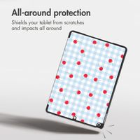 imoshion Design Trifold Case Apple iPad 9 (2021) 10.2 inch / iPad 8 (2020) 10.2 inch / iPad 7 (2019) 10.2 inch - Cherry Check