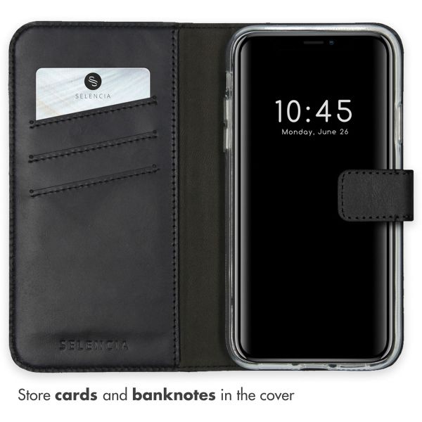 Selencia Genuine Leather Book Case Apple iPhone 11 - Black