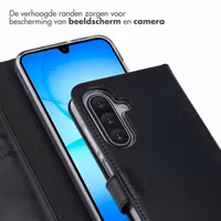 Selencia Echt Leren Bookcase Samsung Galaxy A17 - Zwart