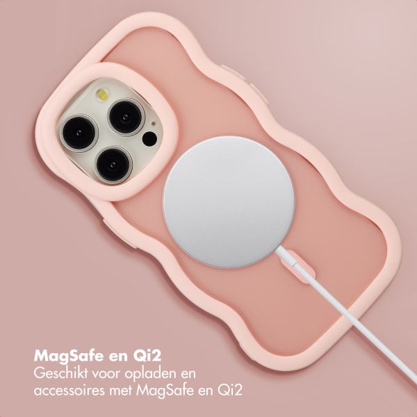 Selencia Wavy Backcover met MagSafe Apple iPhone 14 Pro - Soft Pink