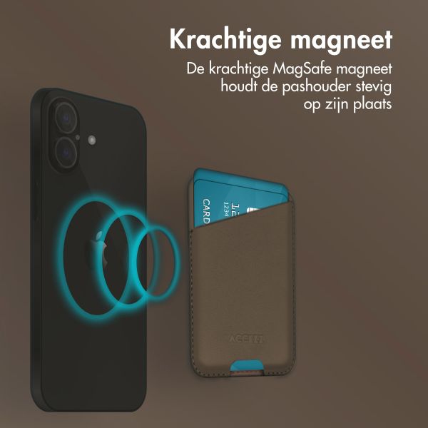 Accezz Leren Kaarthouder - Geschikt voor MagSafe en Qi2 - Coffee Brown