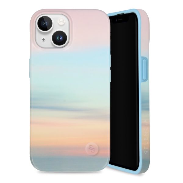 Selencia Aurora Fashion Backcover iPhone 15 - Duurzaam hoesje - 100% gerecycled - Sky Sunset Multicolor