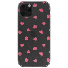 imoshion  Design hoesje iPhone 12 (Pro) - Dusty Rose Connected Hearts