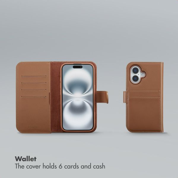 Selencia Olyn Detachable Bookcase with MagSafe Apple iPhone 16 - Brown