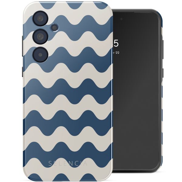 Selencia Vivid Backcover Samsung Galaxy A35 - Wave Vibes Classic Blue