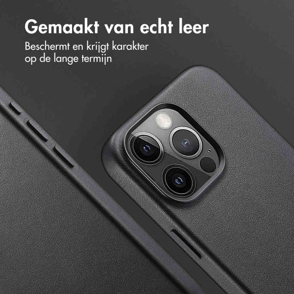 Accezz MagSafe Leather Backcover Apple iPhone 15 Pro Max - Onyx Black