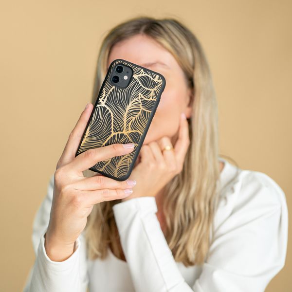 imoshion Design hoesje Samsung Galaxy A50 / A30s - Bladeren / Zwart