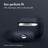 Accezz Echt Leren Case  Apple Airpods Pro - Donkerblauw