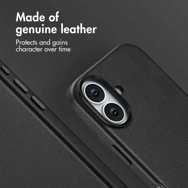Accezz Leather Back Cover with MagSafe Apple iPhone 17 - Onyx Black