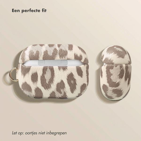 Selencia Sabi Case met panterprint  Apple Airpods Pro / Pro 2 - Soft Ivory