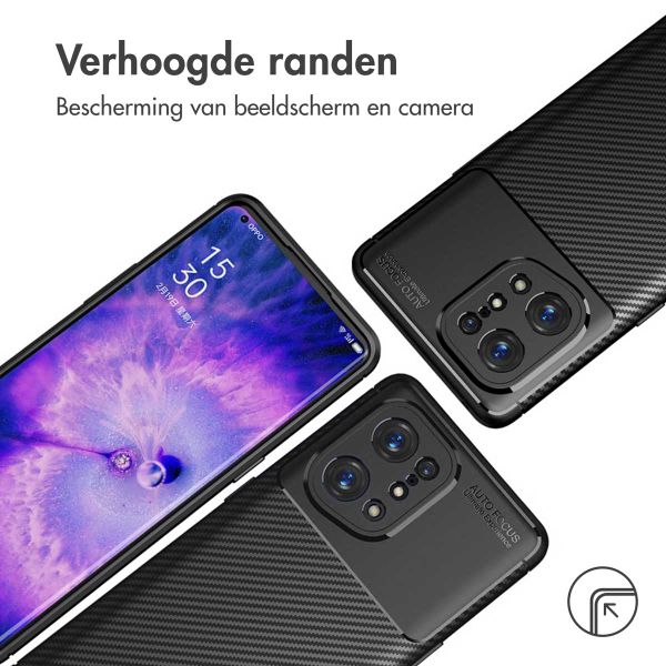 imoshion Carbon Softcase Backcover Oppo Find X5 - Zwart