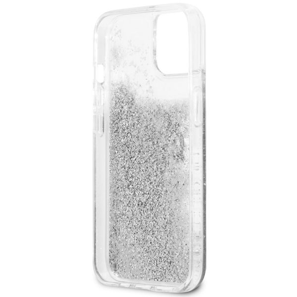 Guess 4G Logo Liquid Glitter Backcover iPhone 13 - Silver