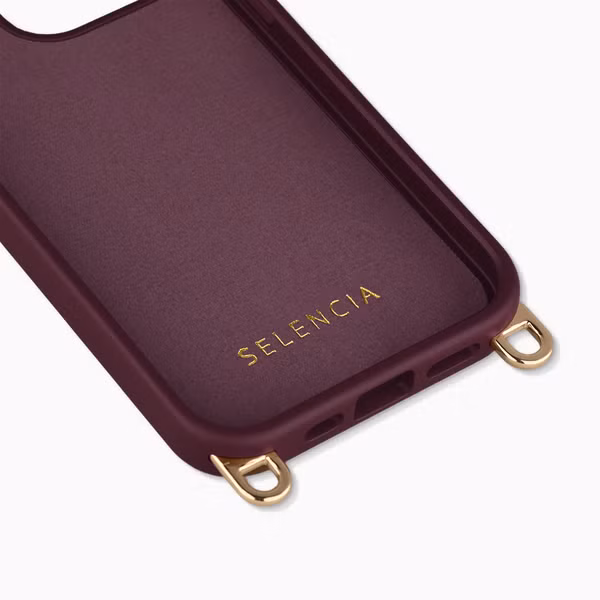 Selencia Rivièra MagSafe Backcover met afneembare haakjes Apple iPhone 14 Pro - Bold Burgundy