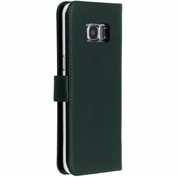 Selencia Echt Lederen Bookcase Samsung Galaxy S8 - Groen