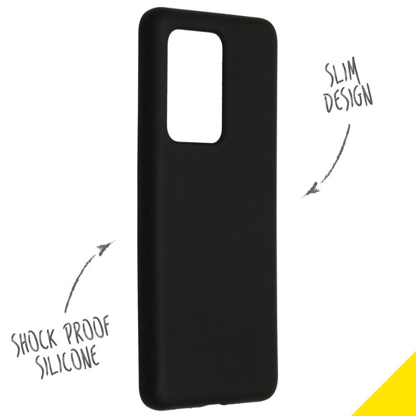 Accezz Liquid Silicone Backcover Samsung Galaxy S20 Ultra - Zwart